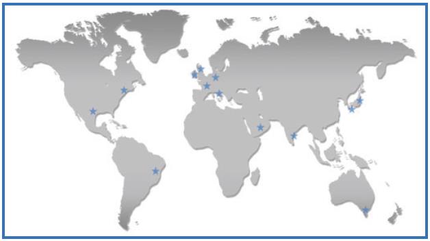 Сервисные центры Panametrics по всему миру