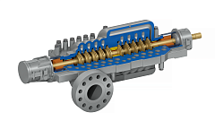Многоступенчатый двухопорный насос с осевым разъемом тип ВВ3
